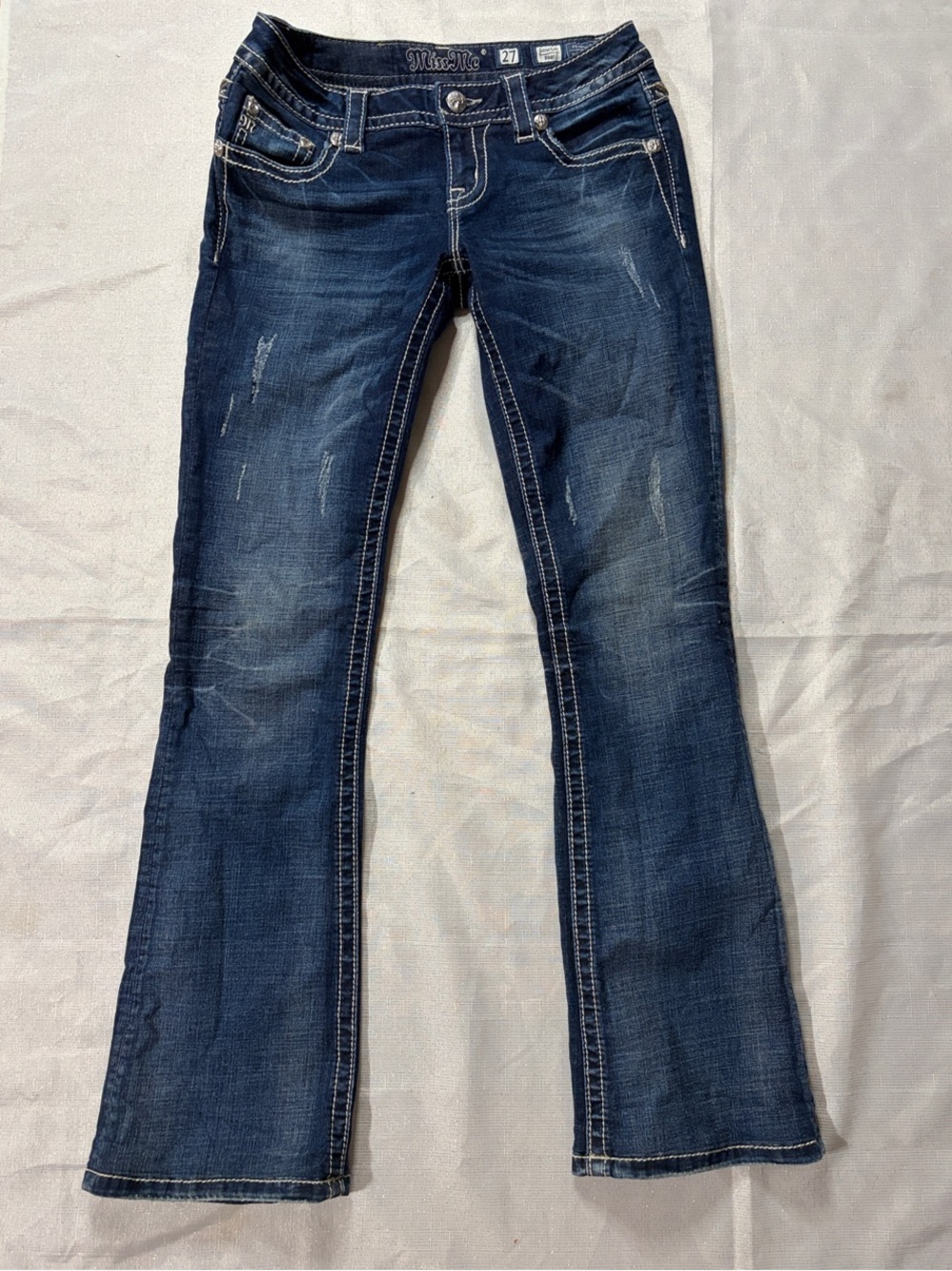Miss Me sequin Dark Indigo Flare Boot Jeans